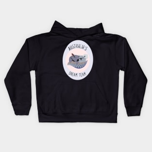 Australia’s Dream Team Cute Koala and Wombat Design Kids Hoodie